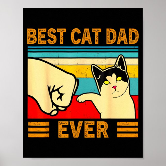 Ca Men Cat Dad Ever Funny Cat Lover Gift  Poster (Front)