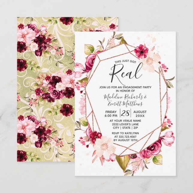 Ça N'A Que De Véritables Invitations De Fête D'Eng (Devant / Derrière)