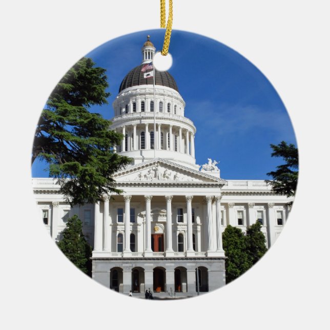 CA state capitol building - Sacramento Ceramic Ornament (Front)