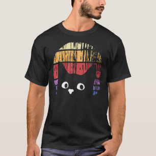 Ca  Style Cat Retro Distressed T-Shirt