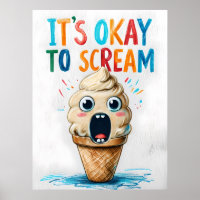 Ça va crier - Poster de crème glacée amusante