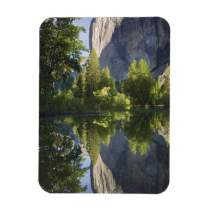 CA, Yosemite NP, El Capitan reflected in Merced Magnet