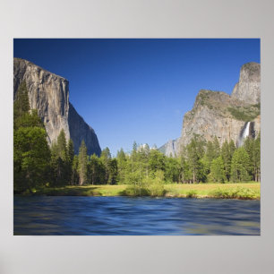 CA, Yosemite NP, Valley view with El Capitan, Poster