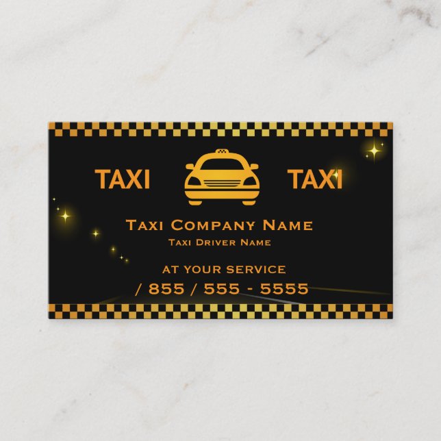 Cab Company Taxi Driver Business Card (Front)
