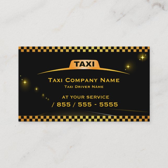 Cab Company Taxi Driver Business Card (Front)