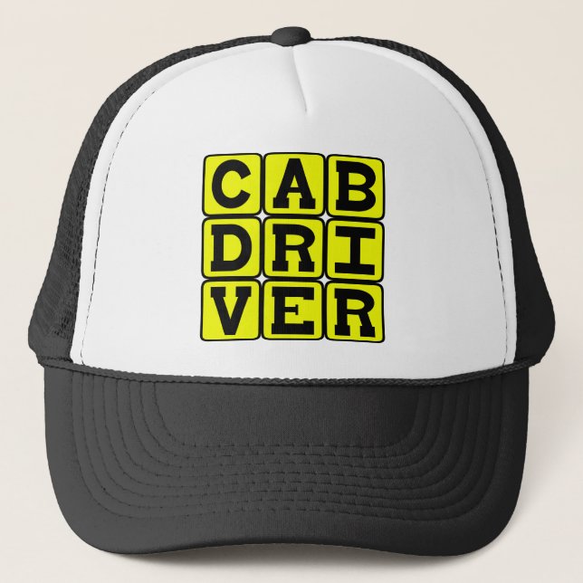 Cab Driver, Taxi Career Trucker Hat (Front)