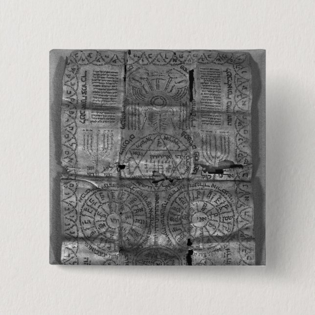 Cabalistic amulet 2 inch square button (Front)