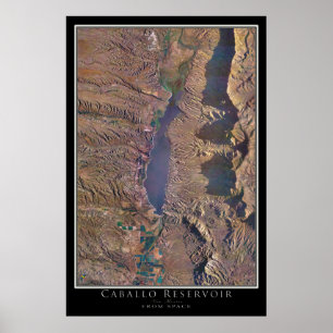 Caballo Lake New Mexico From Space Satellite Art Poster