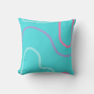 Cabana Aqua Violet Modern Design Throw Pillow