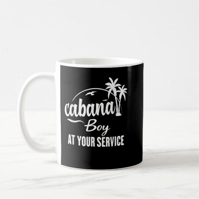 Cabana boy at your service Funny Summer T Shirt Coffee Mug (Left)
