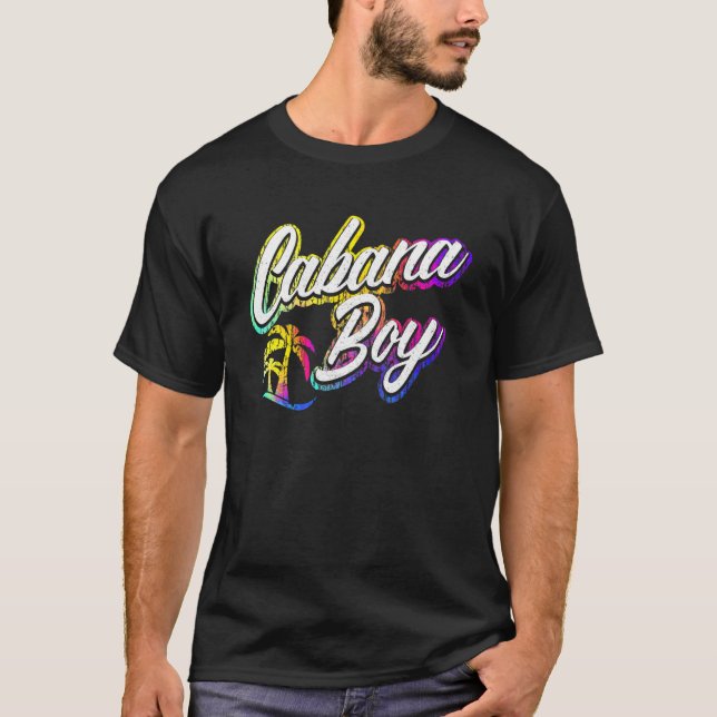 Cabana Boy Pool Guy Palm T-Shirt (Front)
