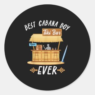 Cabana Boy Tiki Bar Beach Limbo Surfing Bartender Classic Round Sticker