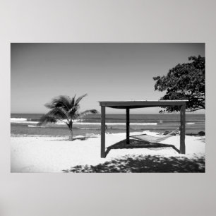 Cabana by the Beach - Labedee Haiti 2012 BW 3534 Poster