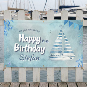 Cabana Sail Nautical Birthday Banner