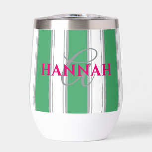 Cabana Stripe Monogram in Green