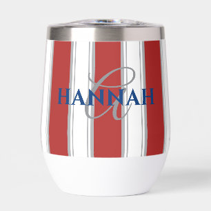 Cabana Stripe Monogram in Red