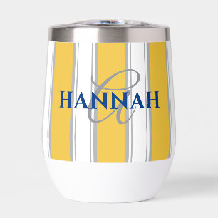 Cabana Stripe Monogram in Yellow