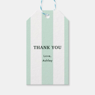 Cabana Stripe Sea Green Bridal Shower Gift Tags