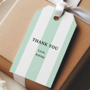 Cabana Stripe Sea Green Bridal Shower Gift Tags
