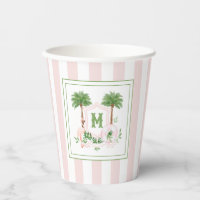 Cabana Stripes Palm Beach Monogram Crest Enclosure