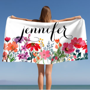 Cabana Vacation Gifts Personalized Name  Beach Towel