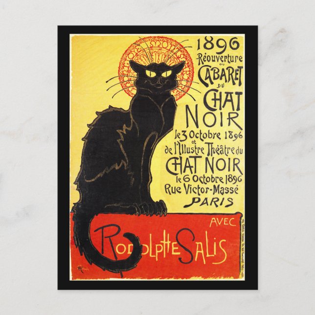 Cabaret du Chat Noir, Steinlen Postcard (Front)