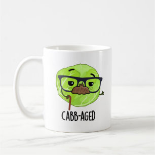 Cabb-aged Funny Old Veggie Cabbage Pun  Coffee Mug