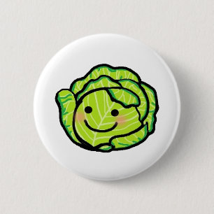 cabbage art 2 inch round button
