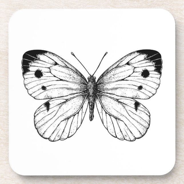 Cabbage butterfly coaster (Front)