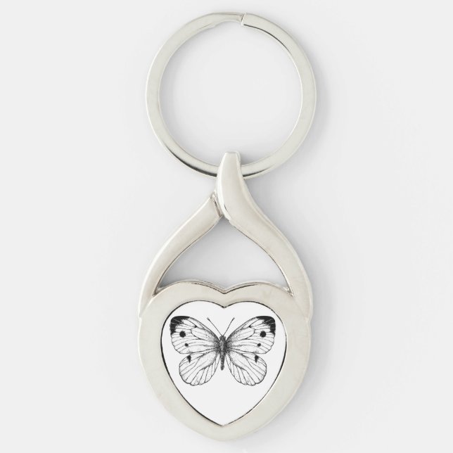 Cabbage butterfly keychain (Front)