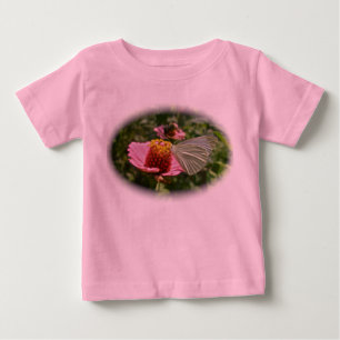 Cabbage Butterfly on Zinnia Baby T-Shirt
