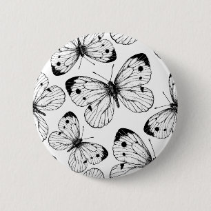 Cabbage butterfly pattern 2 inch round button