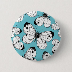 Cabbage butterfly pattern 2 inch round button