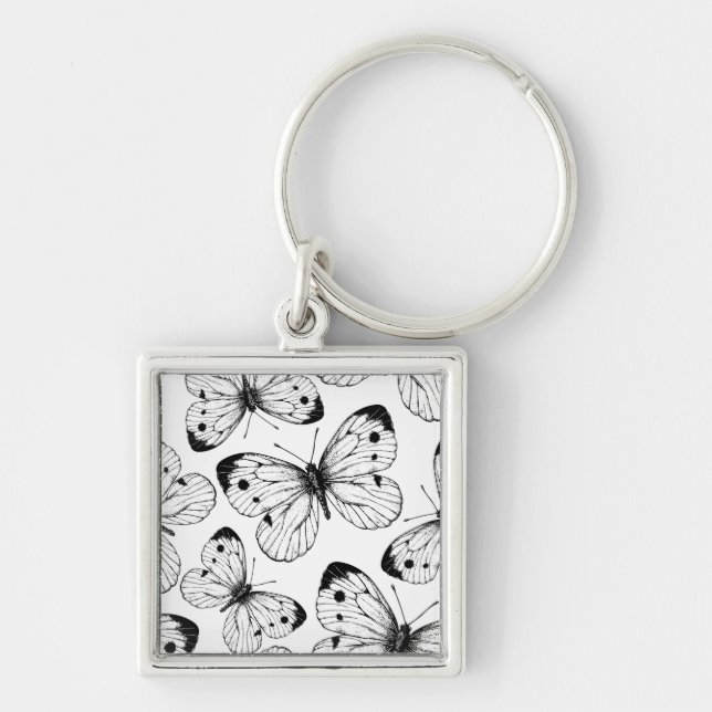 Cabbage butterfly pattern keychain (Front)