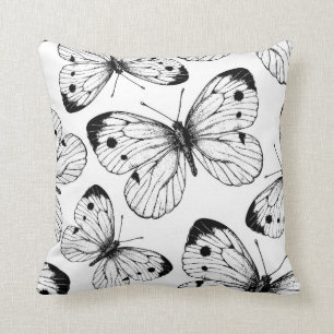 Cabbage butterfly pattern throw pillow