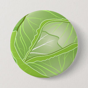 Cabbage Large, 3 Inch Round Button