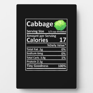 Cabbage Nutrition Food Facts Thanksgiving Costume  Plaque