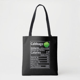 Cabbage Nutrition Food Facts Thanksgiving Costume Tote Bag