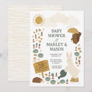 Cabbage Patch Shower Bunny Baby Shower Invitation