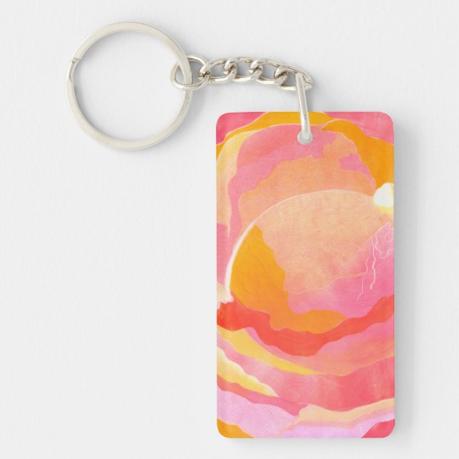 Cabbage Rose III Keychain (Front)