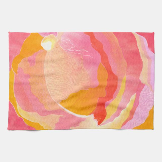 Cabbage Rose III Kitchen Towel (Horizontal)
