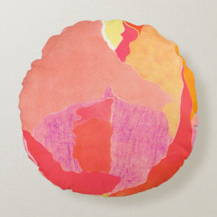 Cabbage Rose IV Round Pillow