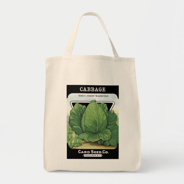 Cabbage Seed Packet Label Tote Bag (Front)