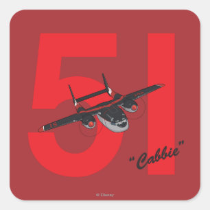 Cabbie Character Art 2 Square Sticker