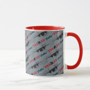 Cabbie Silhouette Pattern Mug