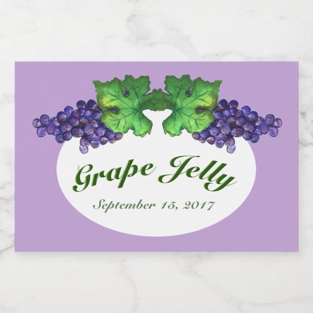 Cabernet Grape Jelly and Jam Label Light Purple (Single Label)