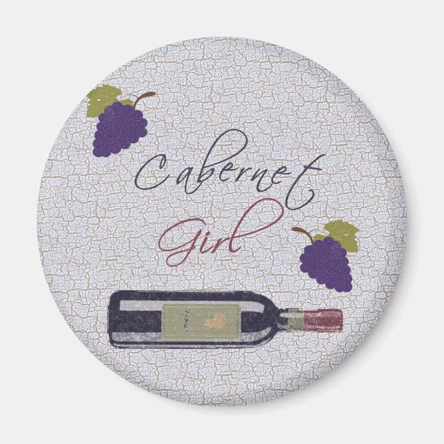 Cabernet Sauvignon Girl Vintage Magnet (Front)