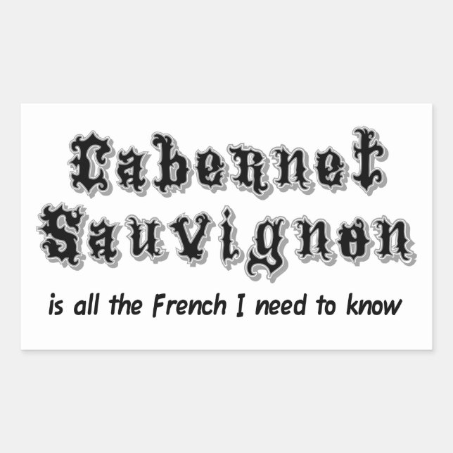 Cabernet Sauvignon  Sticker (Front)