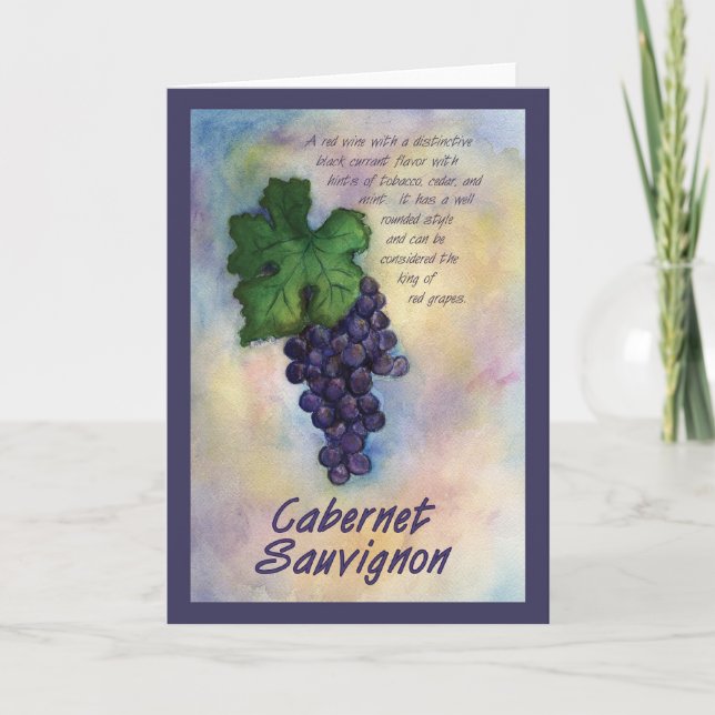 Cabernet Sauvignon Wine Grape Greeting Card (Front)