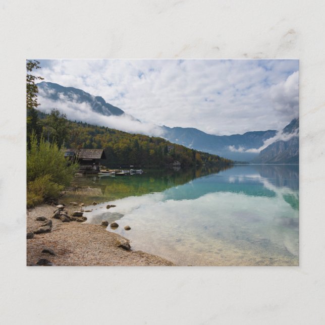 Cabin alongside Bohinj Lake in Slovenia Postcard (Front)
